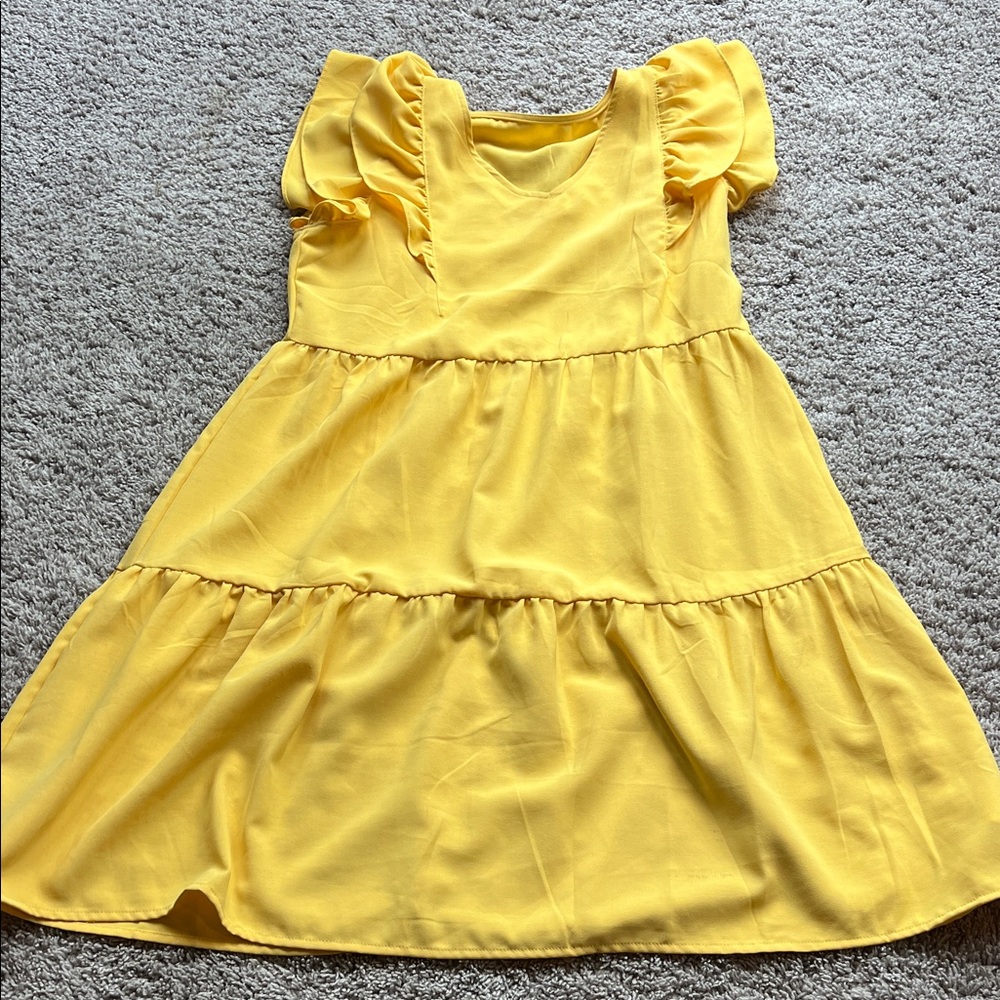 Yellow Ruffled Kids Dress